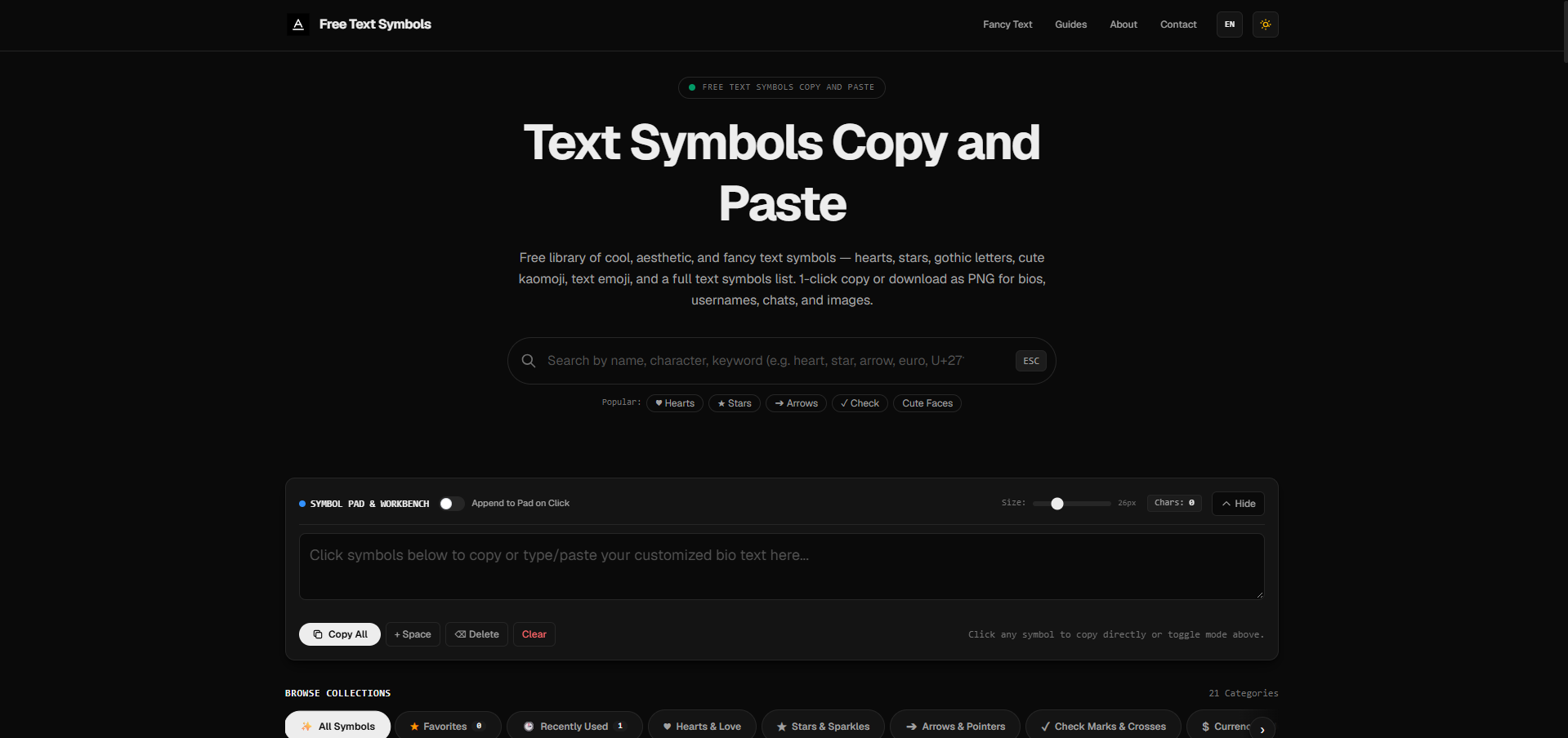 Free Text Symbols screenshot 1