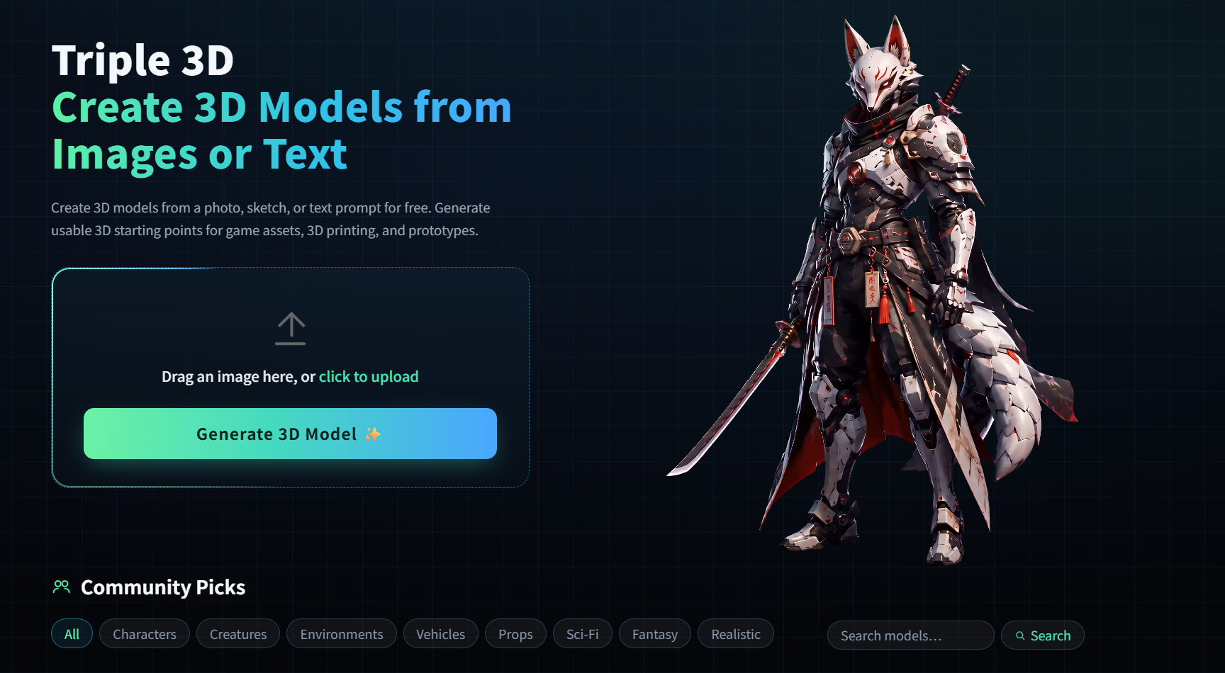 Triple 3D Create 3D Models from Images or Text screenshot 1